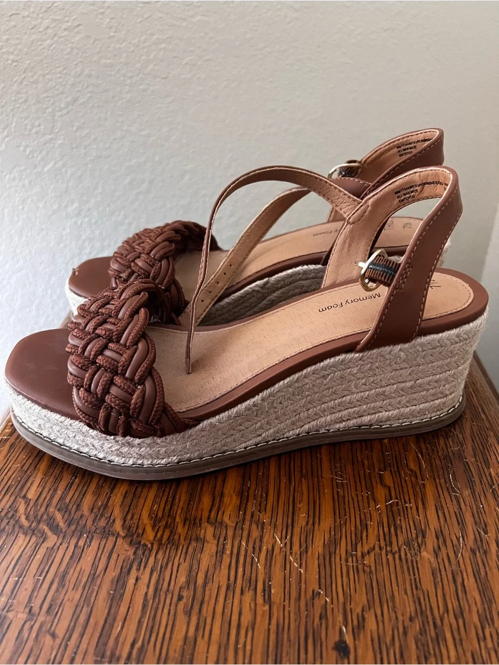 Time and Tru Brown Braided Platform Sandals